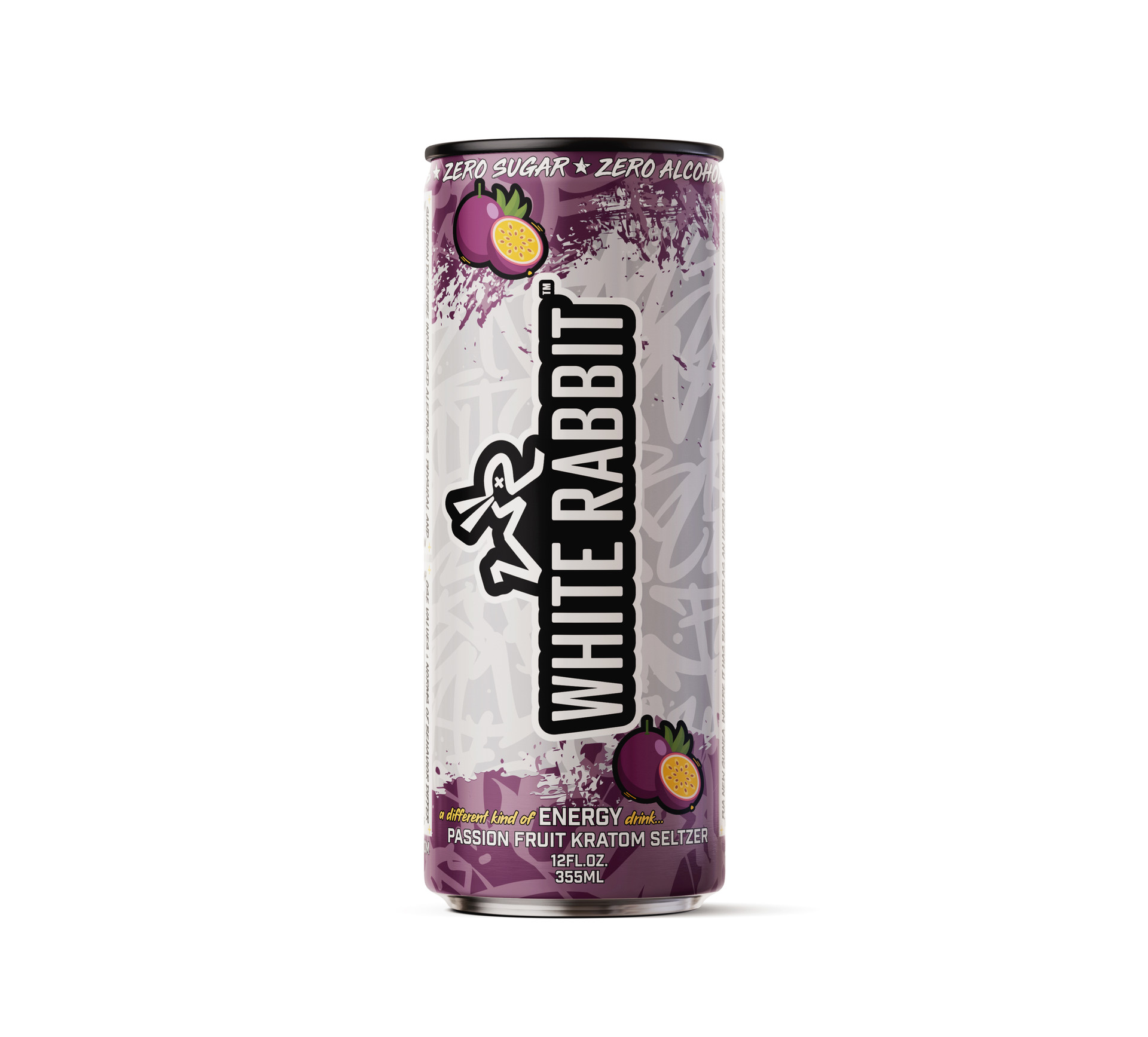White Rabbit Energy Kratom Seltzer – Passionfruit